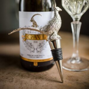 Silver Pheasant Bottle Stopper