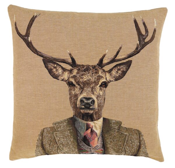 City Stag Tapestry Cushion with filler, photo 2