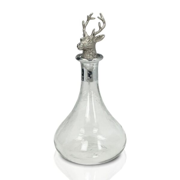 Glass Ships Decanter with Nickel Finish Stag Stopper, photo 2