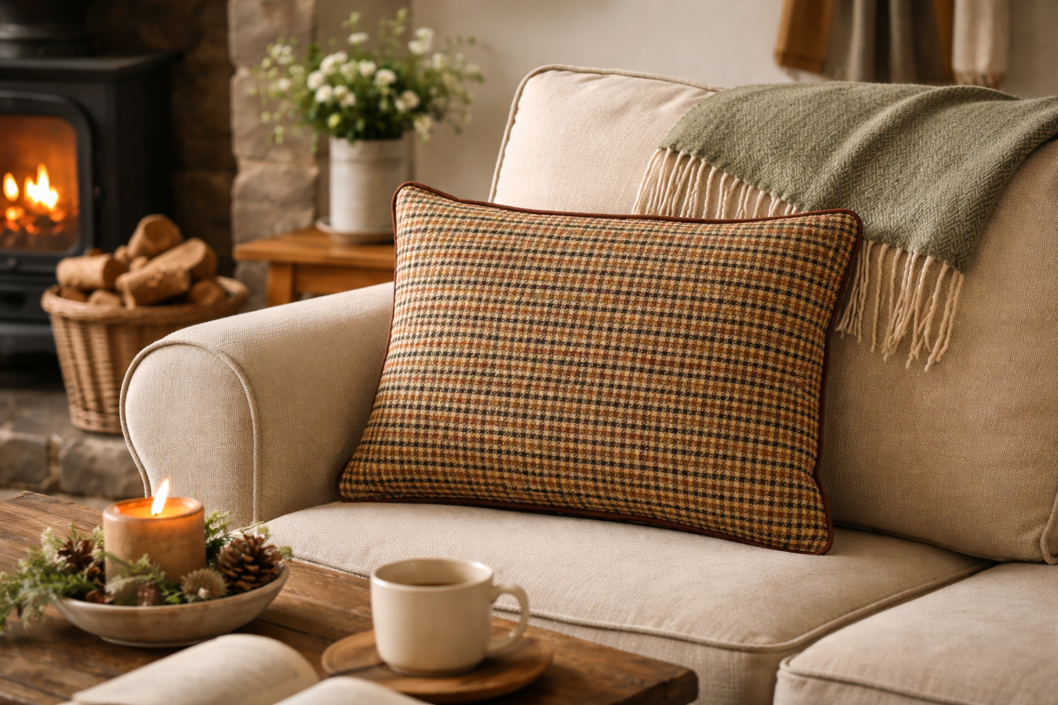 Autumn Tweed Tapestry Cushion