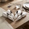 Set of Four Stirrup Napkin Rings with Leather Tabs
