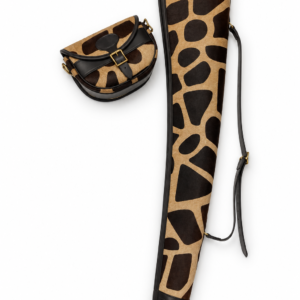 Bespoke Giraffe Print Cowhide Gun Slip & Cartridge Bag Set