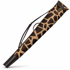Bespoke Giraffe Print Cowhide Slip with Flap, Buckle & Zip