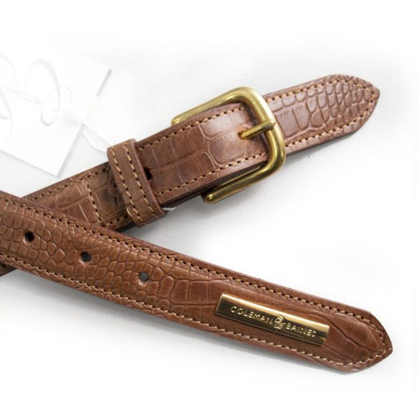 Tan Mock Croc Leather Belt